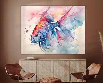 Abstract act of a colourful fish by Brian Morgan