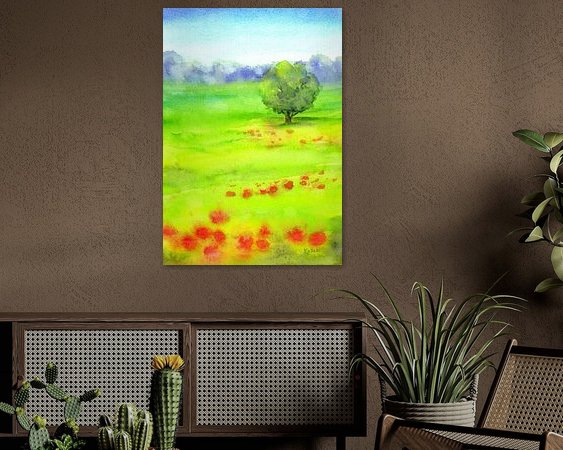 Voorbeeld van het werk in een kamer