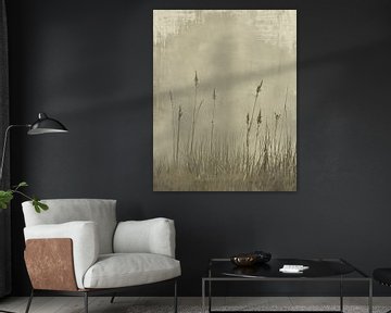 Landschaft im Wabi-Sabi-Stil, Minimalismus von Japandi Art Studio