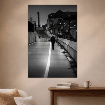 Volg de lijn van de weg