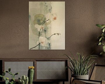 Orchidee in Japandi stijl, modern en abstract van Japandi Art Studio