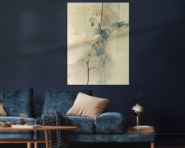 Orchidee in Japandi stijl, modern en abstract van Japandi Art Studio