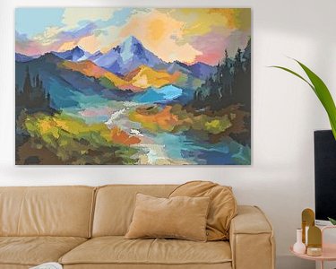 Voorbeeld van het werk in een kamer