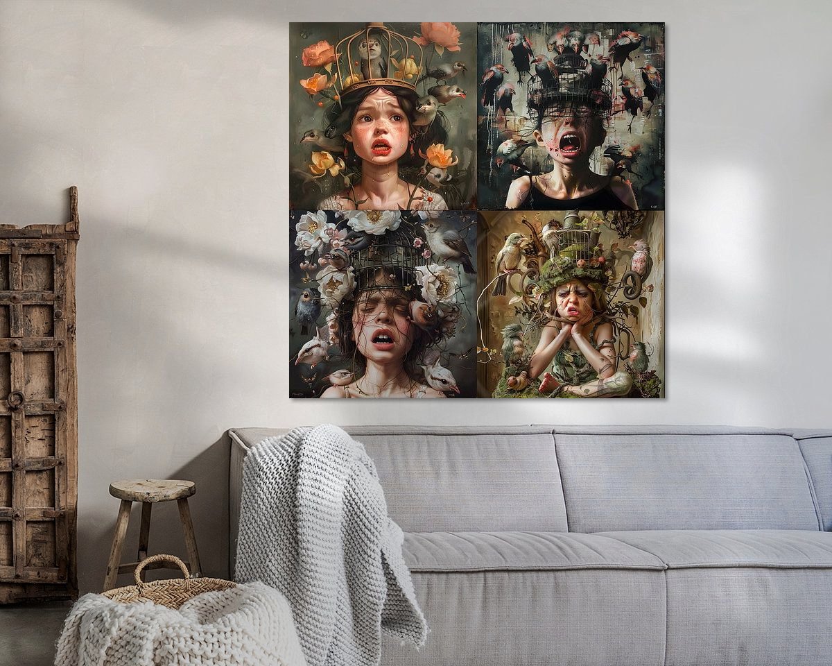 Voorbeeld van het werk in een kamer