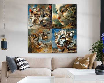collage katten fantasie van Egon Zitter
