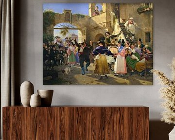 Wilhelm Marstrand, Roman citizens gathered for merriment in an Osteria, 1839