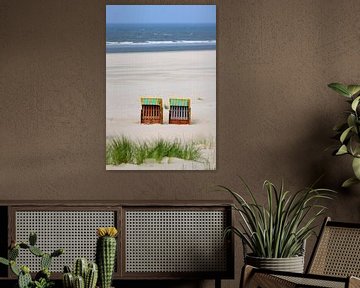 Beach chairs on the beach by Dirk Rüter
