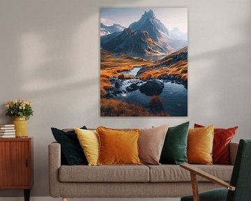 Mystieke berg in het ochtendlicht