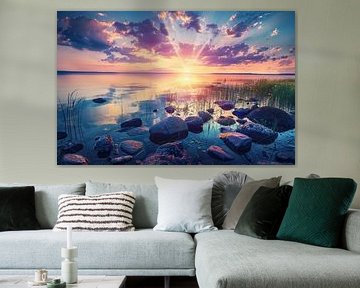 Zonsopgang bij het meer
