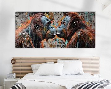 L'amour des orangs-outans sur Blikvanger Schilderijen