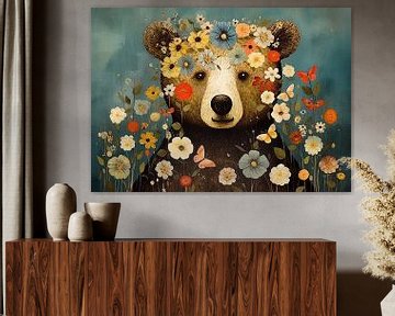 Peinture de l'ours Bloom sur Peinture Abstraite