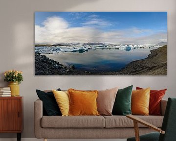 Drijvende ijsbergen in Jokulsalon gletsjermeer in IJsland van Sjoerd van der Wal Fotografie