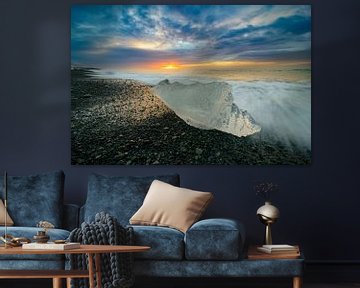 Ice shape washed up on the Diamond Beach in Iceland by Sjoerd van der Wal Photography