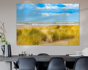 Zandduinen bij het Noordzeestrand op Texel