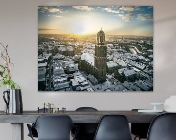 Zwolle during a cold winter morning seen from above by Sjoerd van der Wal Photography