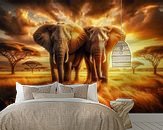 Voorbeeld van het werk in een kamer