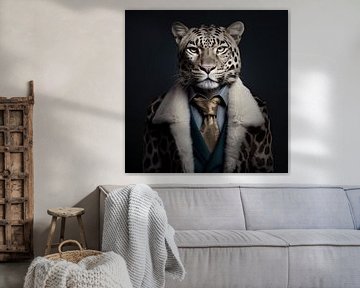 Leopard mit Anzug und Mantel von YArt