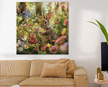 Lentedroom konijn Pasen van Mel Digital Art