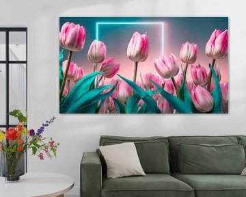 Tulpen met blauwe verlichting van Mustafa Kurnaz