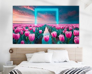 Tulpen met blauwe verlichting van Mustafa Kurnaz