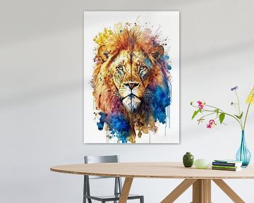 Lion aquarelle sur Tan Nguyen