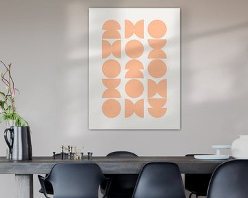 Peach Fuzz Mid-Century modernes Muster von Imaginative