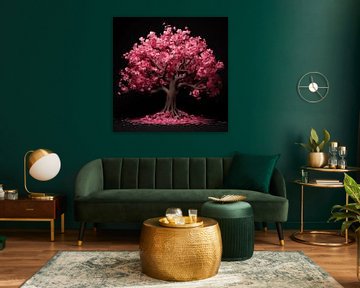 Levensboom roze van TheXclusive Art