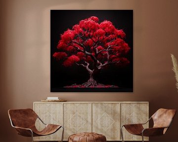 Arbre de vie rouge sur TheXclusive Art