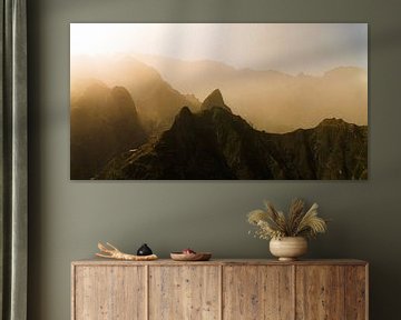 Cape Verde mountains panorama during sandstorm by mitevisuals