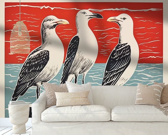 Voorbeeld van het werk in een kamer