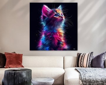 cat - cat in multicolour by Gelissen Artworks