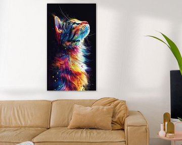 poes - kat in multicolor van Gelissen Artworks