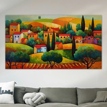 Kleurig landschap Toscane in de herfst