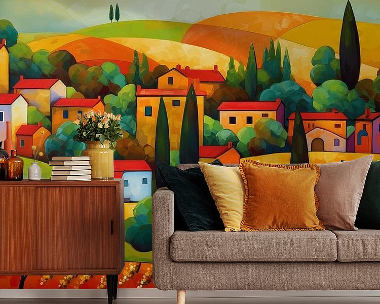 Voorbeeld van het werk in een kamer