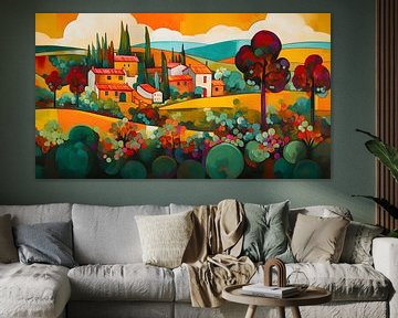 Colourful landscape Tuscany in autumn by Jan Bechtum