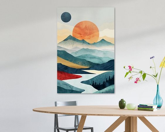 Voorbeeld van het werk in een kamer