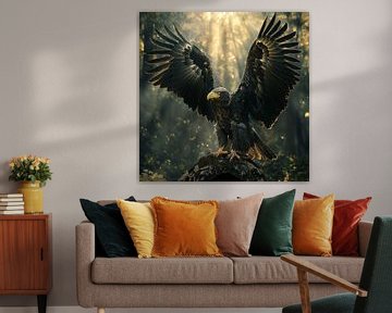 Indrukwekkende arend in een magische omgeving van Mel Digital Art