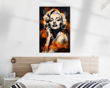 Marilyn Monroe Icoon met Vurige Spatten van De Muurdecoratie