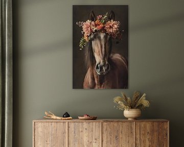 Paard met bloemen van Bert Nijholt