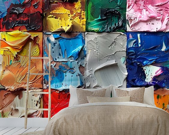 Voorbeeld van het werk in een kamer