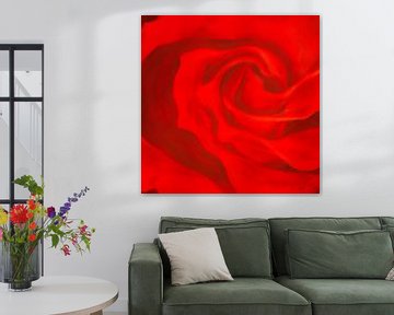 Abstract red 3 - Rose by Karen Kaspar