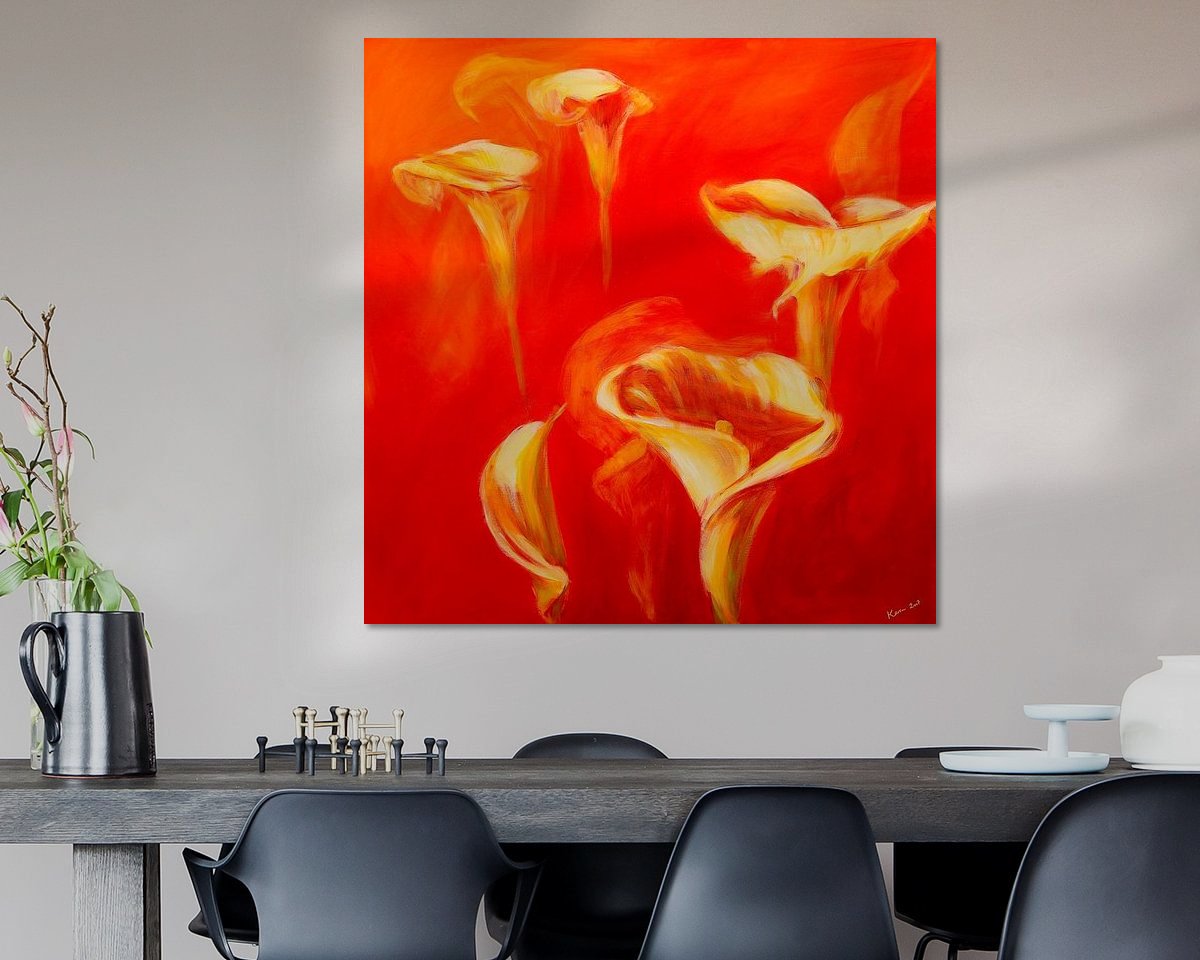 Voorbeeld van het werk in een kamer