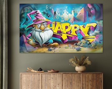 Think Happy Graffiti van PixelMint.