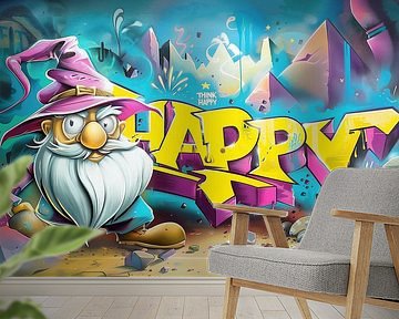 Think Happy Graffiti