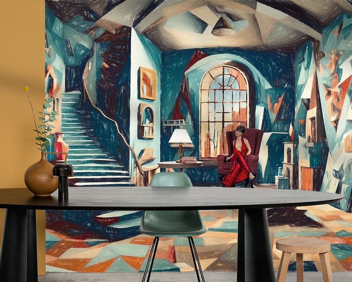 Voorbeeld van het werk in een kamer