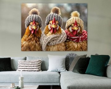 Chickens in winter by Ans Bastiaanssen