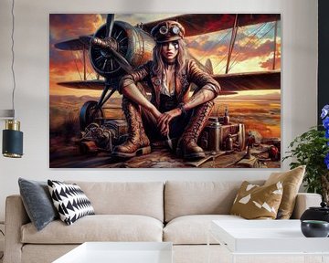 Sexy steampunk pilot