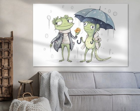 Voorbeeld van het werk in een kamer