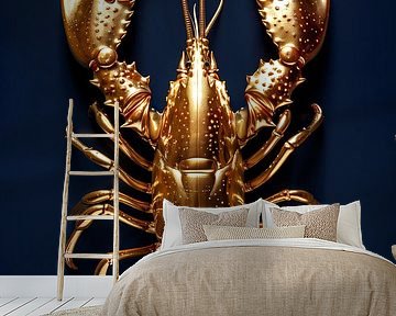 Lobster Luxe - Massief Goud met Delfts Blauw lijf van Marianne Ottemann - OTTI