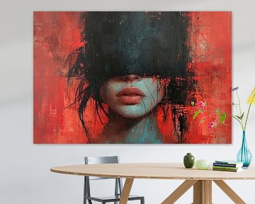 Expressief Vrouw Portret van Kunst Kriebels